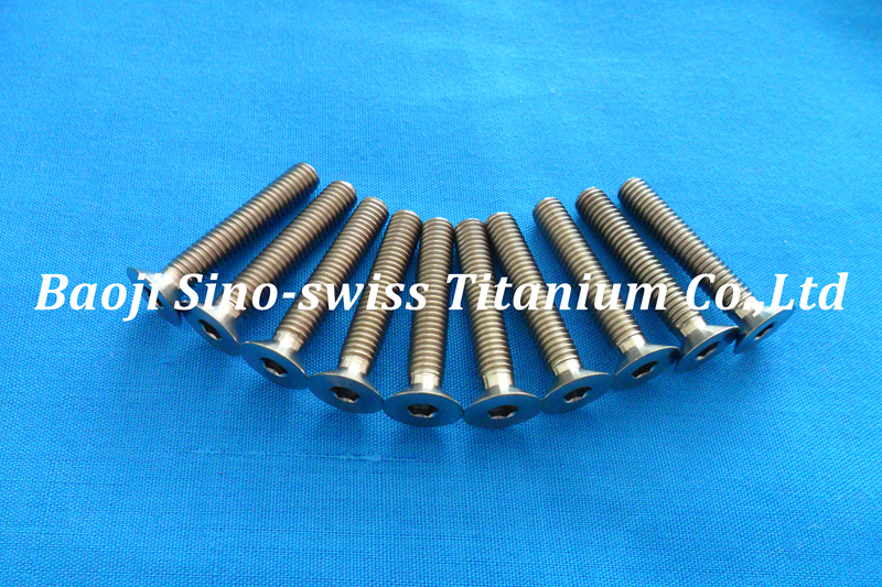 Titanium flat head hex socket screws pic 1