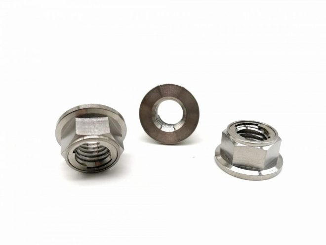 Titanium flange metal lock nut