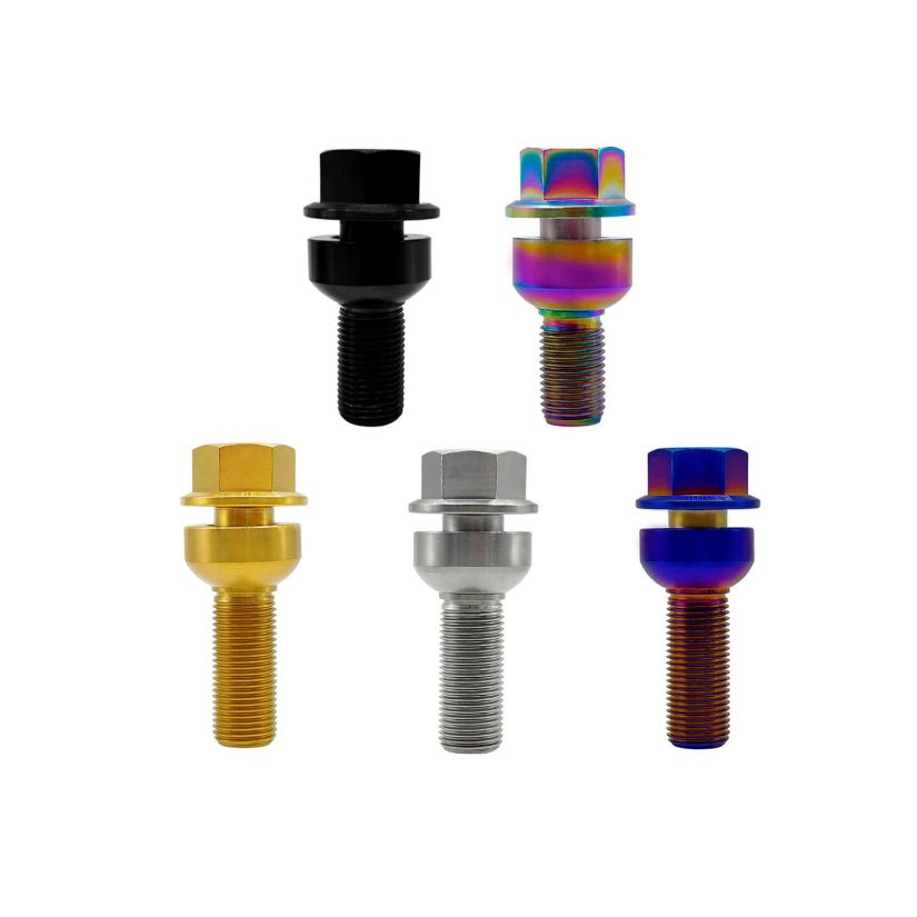 Arc-shaped seat titanium wheel lug bolts for Porsche