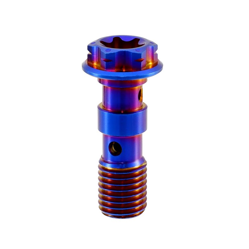 Burnt blue oil pipe screw with double holes