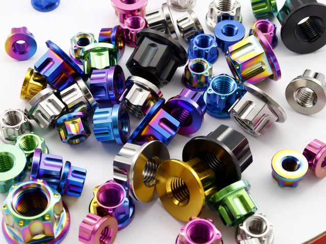 Customized titanium nuts with flower patterns2