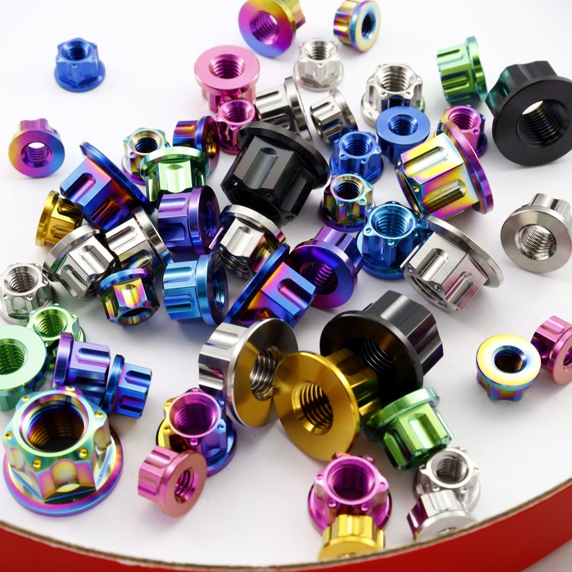 Customized titanium nuts with flower patterns2