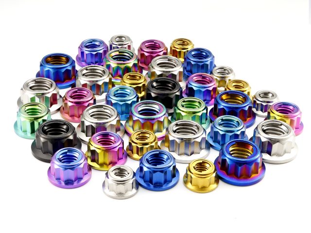 Titanium Flanged Metal Lock Nut 12pt