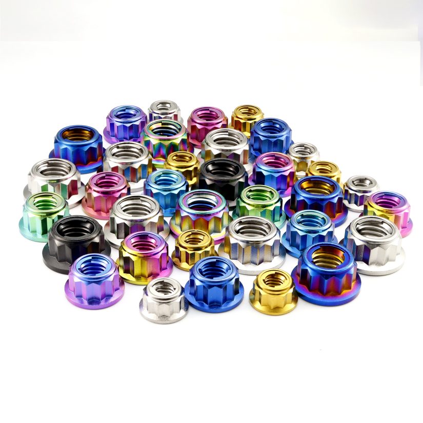 Titanium Flanged Metal Lock Nut 12pt