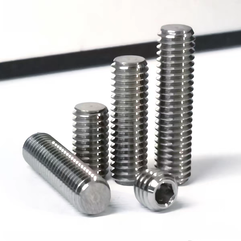 Titanium Hex Socket Flat Point Set Screw DIN 913