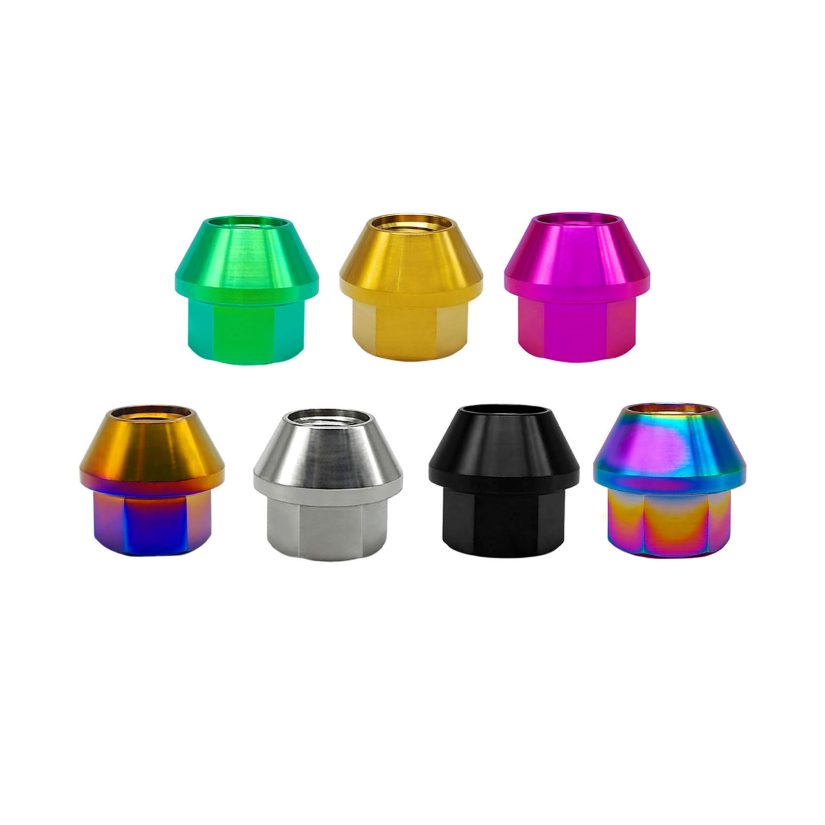 Titanium lug nut conical seat