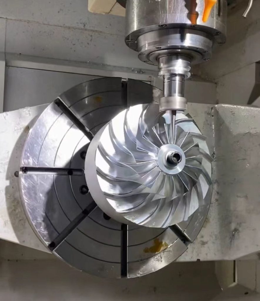 5-axis CNC machining of a titanium impeller