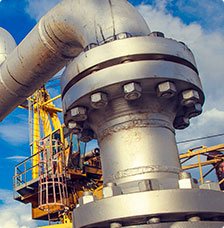 Titanium pipe fitting on an offshore platform